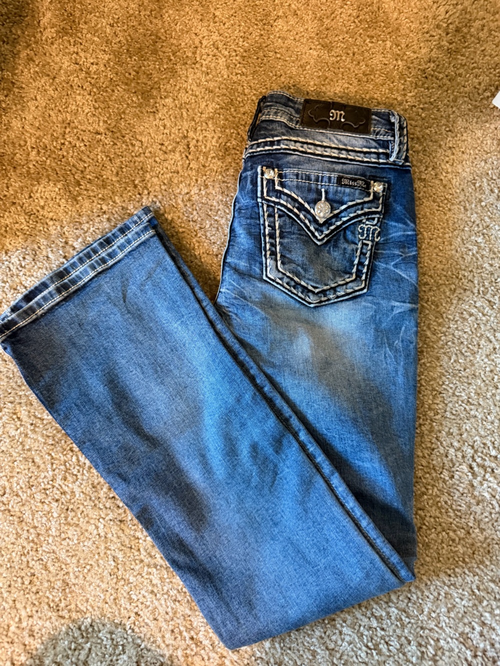 Miss Me Boot Cut Jeans with Embroidered Back Pockets